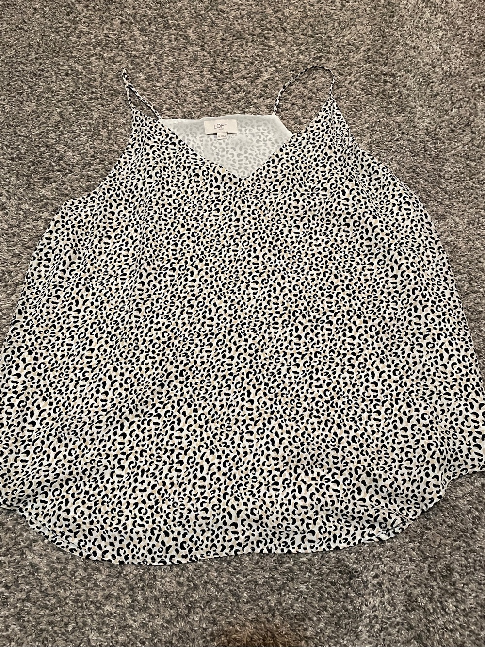LOFT White Leopard-Print Spaghetti Strap Cami